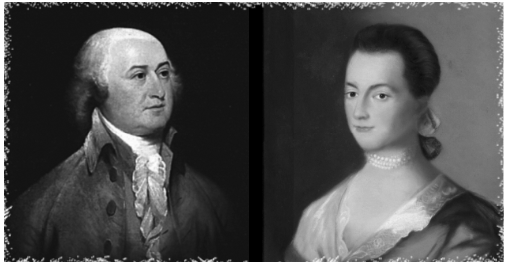 photo of John & Abigail Adams color and black & white